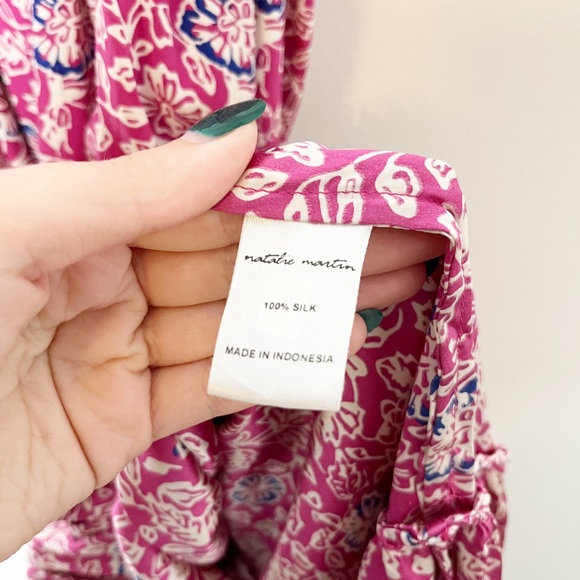 Natalie Martin Jerusha Dress Floral Print Lavendar Pink Floral Silk Small - Picture 8 of 10